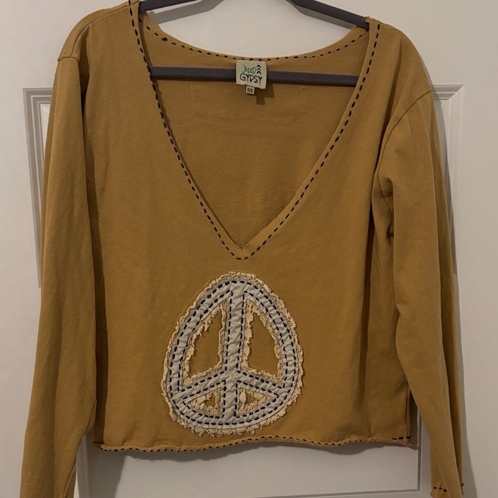 Jaded Gypsy Mustard Long Sleeve Top